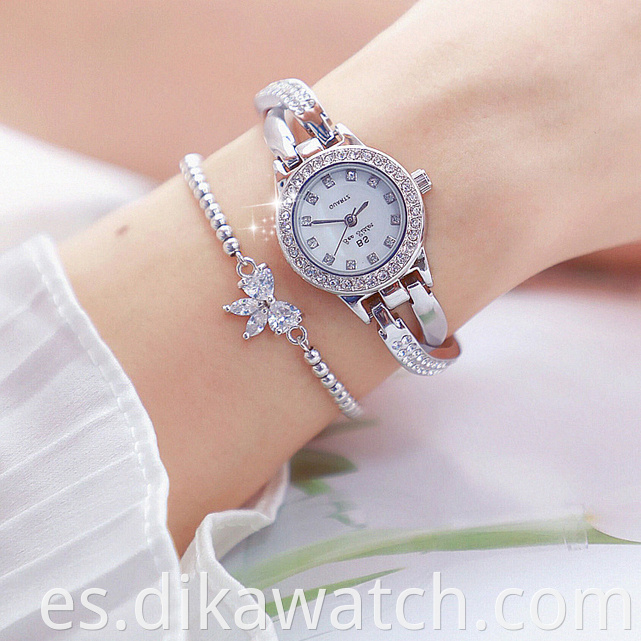 BS 2019 Relojes de pulsera casuales de cuarzo para mujer Lista vinculada de gama alta Reloj de diamantes completo personalizado Reloj de cuarzo Acero inoxidable FA1531